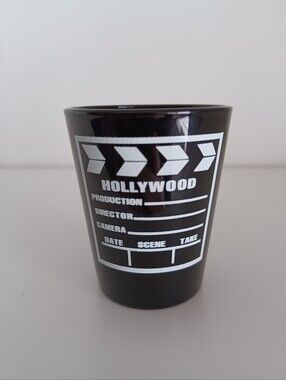 Hollywood Clapboard Black And White Shot Glass Barware Drinkware Collectible‎